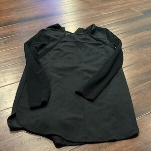 Black short dress with mesh style arms and other area